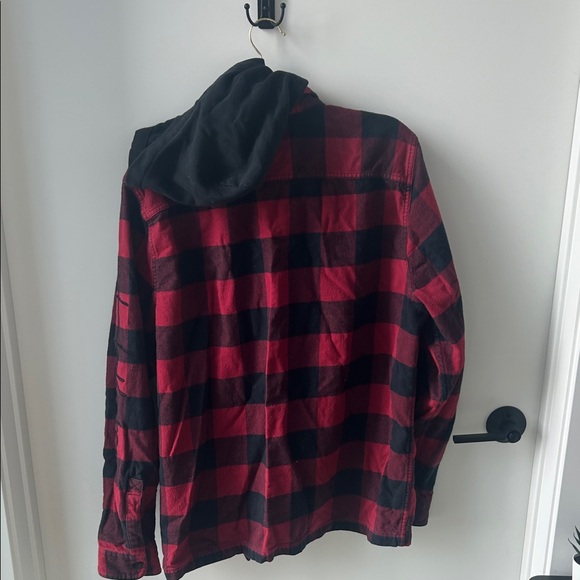 Hollister Red and Black Checkered Hoodie Jacket - Picture 3 of 3